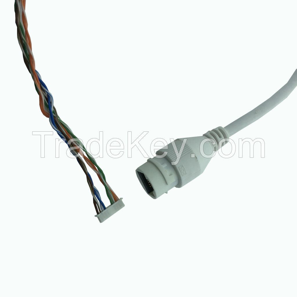 020 Customize Cables Assembly Supplier Cable Connector Assembly MX1.25 10PIN to RJ45 Base Waterproof Wire For Traffic Monitoring