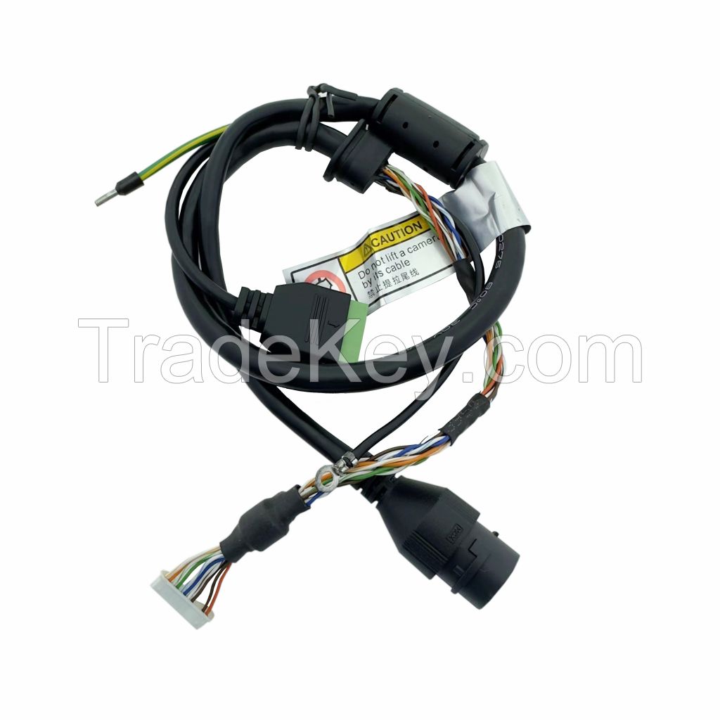 038 Custom Cable Assembly With Circular Connector RJ45F 3.5-4PIN Terminal Block Waterproof Output Cable For IP Camera