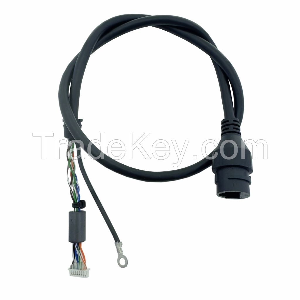 035 Cable With Connector Supplier 1.25-8PIN Power Cable Assembly RJ45F Waterproof Cable Power Wire Harness