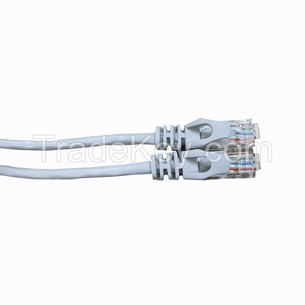 087 Network Cable 8P/8C, G/F x 2 Crystal Head Cat5e 1000mm Color Gray Wire Harness Cable Assembly