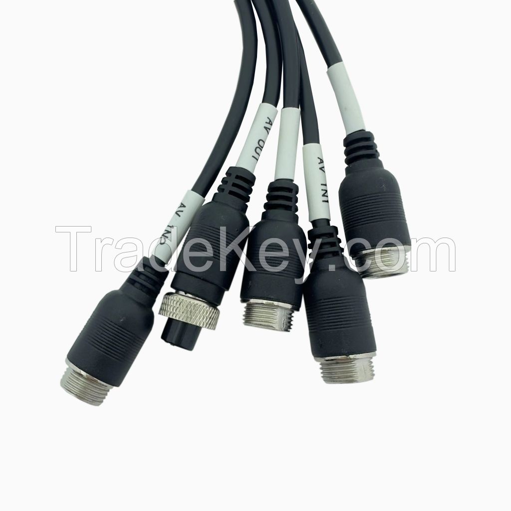 126 Custom Automotive Wiring Harness Female Head Cable Manufacturers GX12 4PIN Male Female Head