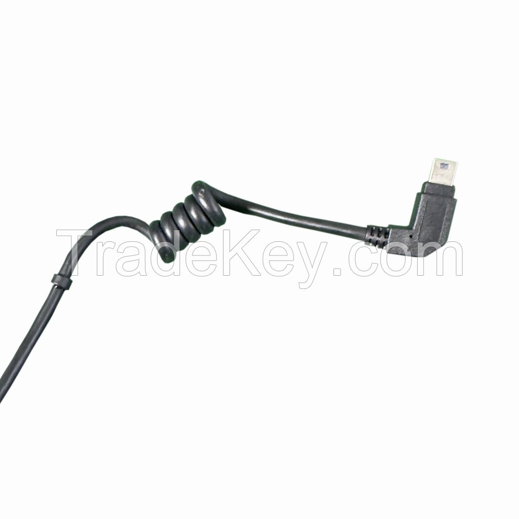 102 90 Degree 2x10PIN To 2Mini USB2.0 Spring Cable One Female To Two Male USB PLC Program Unit Power Cable