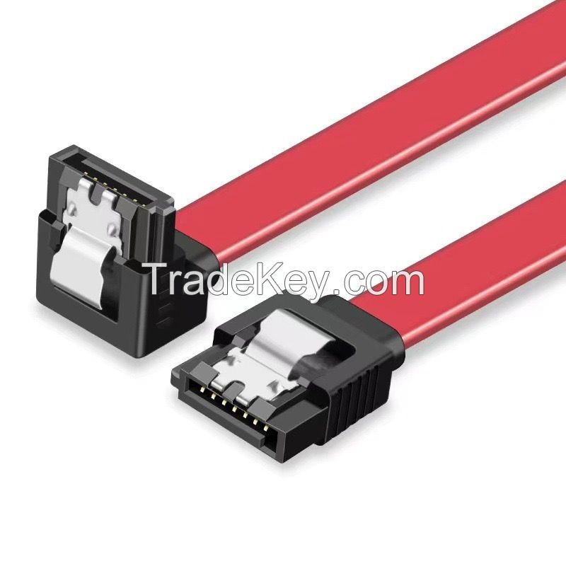 109 SATA Cable 7P/1.27-90 7P/1.27 250mm Solid State Disk Serial Cable 90 Degree Elbow Both Ends Of Connector With Lock