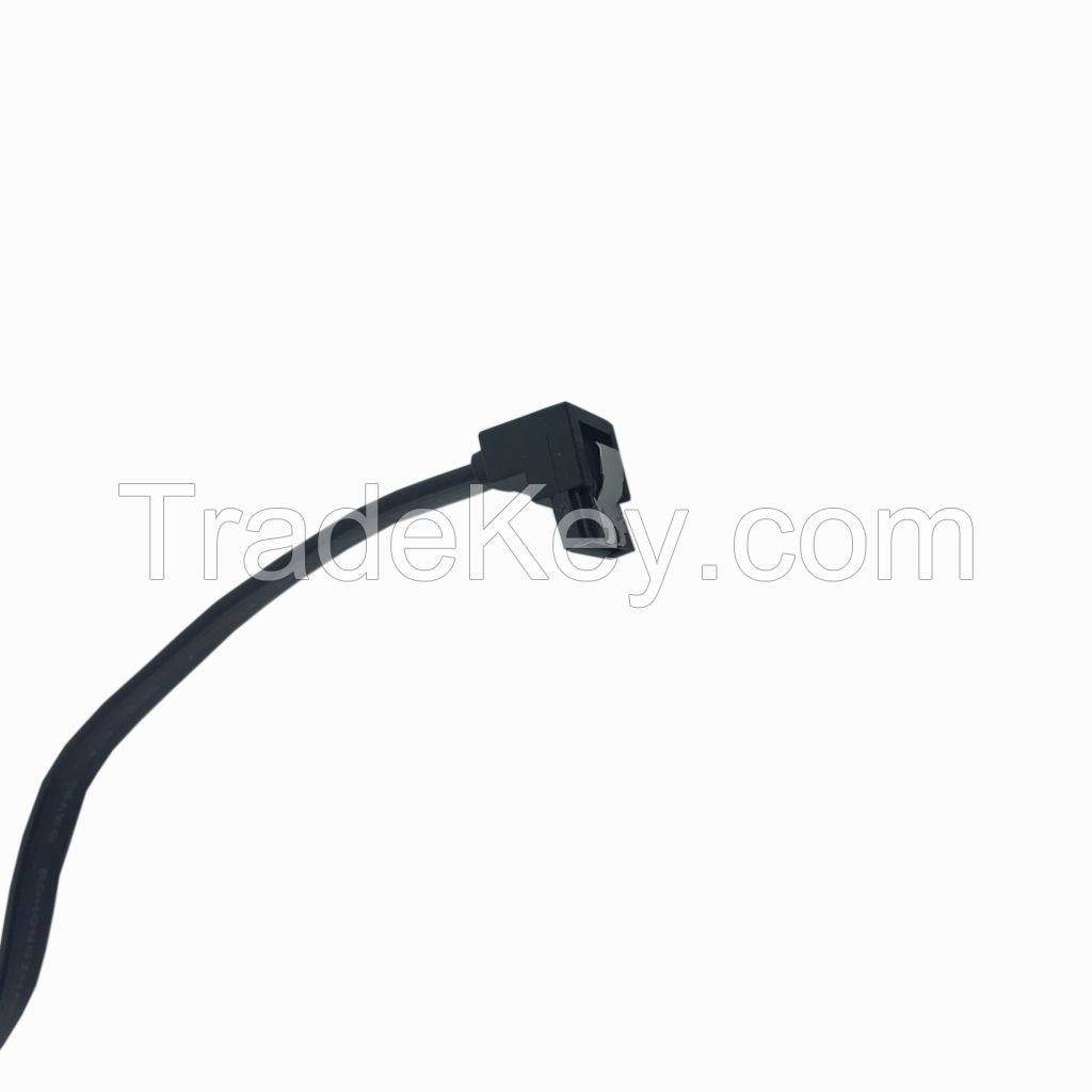 110 SATA Cable 7PIN/250mm 26AWG SATA 3.0 High Speed SSD Serial Cable 90 Elbow Of One Side Connector With Shrapnel
