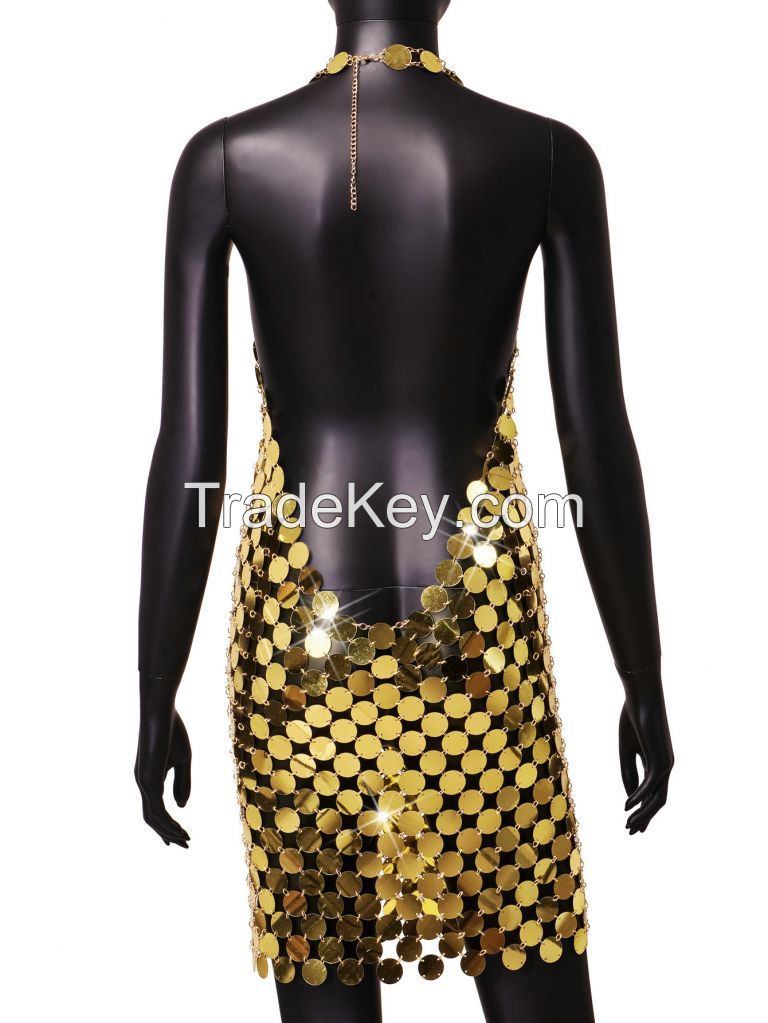 Sexy Nightclub Party Handmade Acrylic Sequin Dress