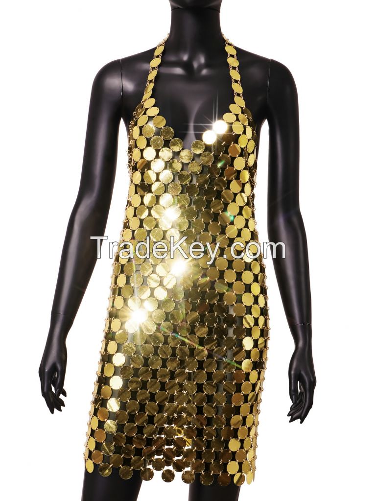 Sexy Nightclub Party Handmade Acrylic Sequin Dress