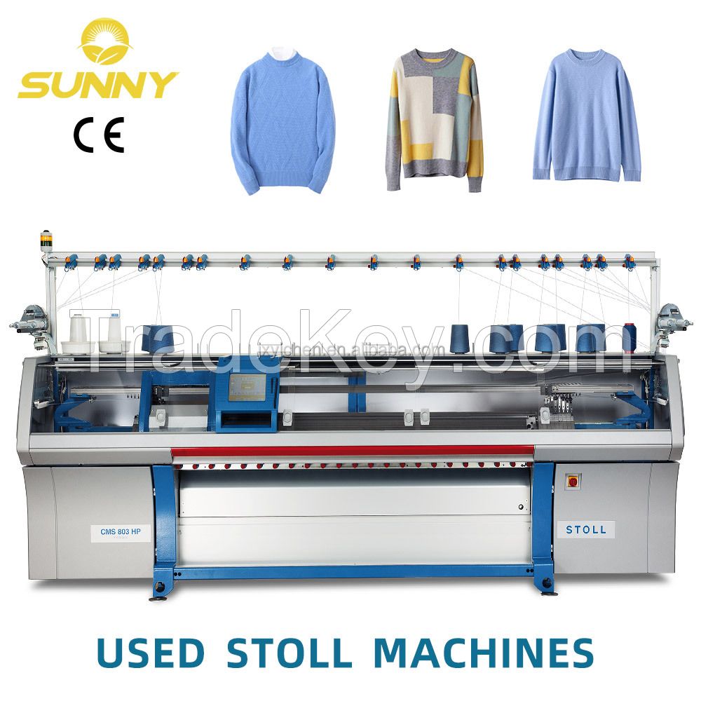 used stoll computerized hand driven flat knitting machine for sweater