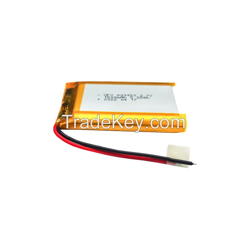 UFX 803450 1500mAh 3.7V Lithium Cell Supplier OEM High Voltage Battery Li-ion Rechargeable Battery Pack-ISO9001 Certified Factory