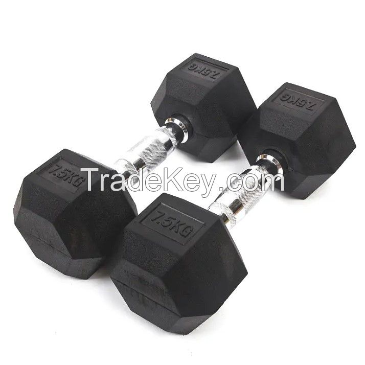 Cross Fitness Weights Dumbbell Hex Gym Basic Equipment Rubber Coated Hex Dumbbell