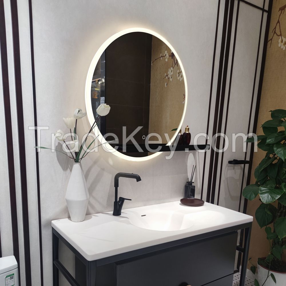 High-end Illuminated bathroom mirror with LED lights tunable lights anti fog