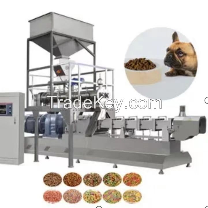 Customized Pet Dog Food Production Line Twin Screw Dog Cat Feed Making Machine