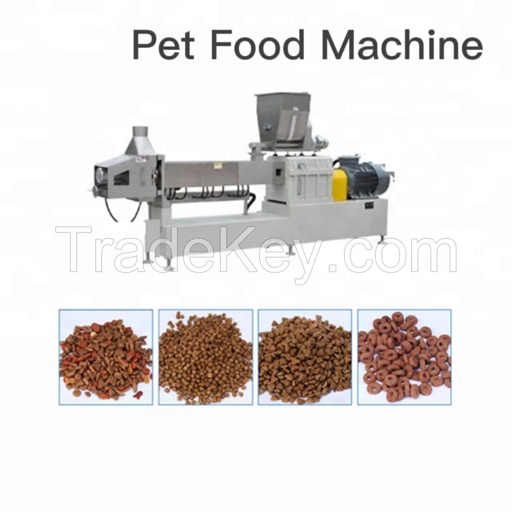 Customized Pet Dog Food Production Line Twin Screw Dog Cat Feed Making Machine