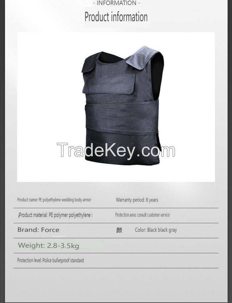 Bulletproof vest PE body armor soft Grade 2/Grade 3 bulletproof vest anti-riot equipment Grade 3 Bulletproof and stab-proof clothing