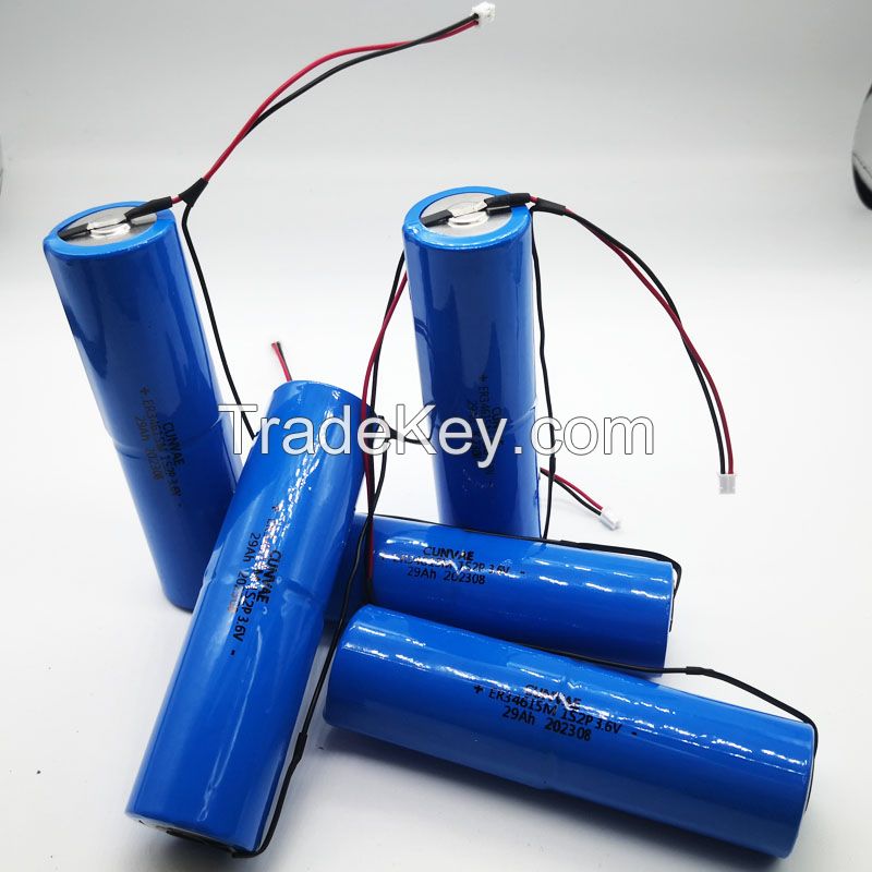 Lithium Battery D Size ER34615m 3.6V 29Ah 1S2P Primary Lisoci2 Batteries Customized for Gas Meter, water meter, heat meter, electricity meter smoke alarm