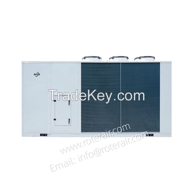 Rooftop package AC unit direct expansion and water coil 