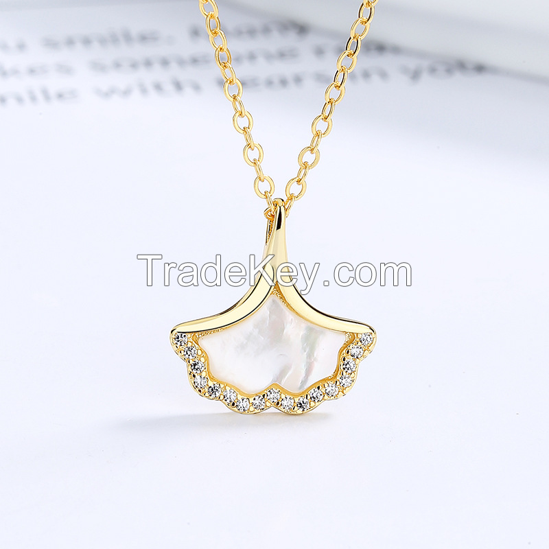 S925 Sterling Silver Ginkgo Leaf;LONGEVITY Necklace presenting healthy and beauty