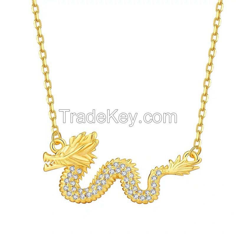 2024 New Year Brass Dragon Necklace Good Luck, Fortune And Prosperity, Wisdom And Knowledge