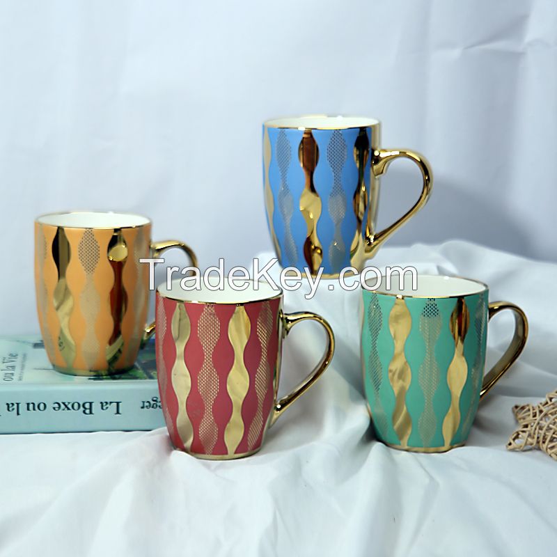 New Design Gold Handle Coffee Cups for Gift