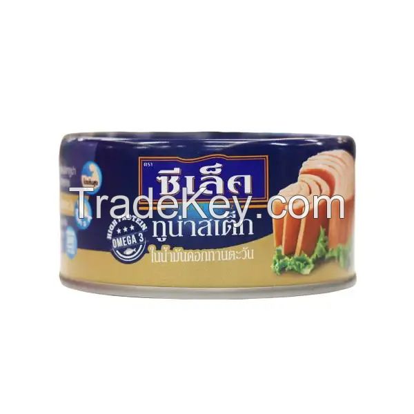 Skipjack Tuna canned easy open lid solid in Vegetable Oil soybean oil cheap price hot seller high quality of Thailand