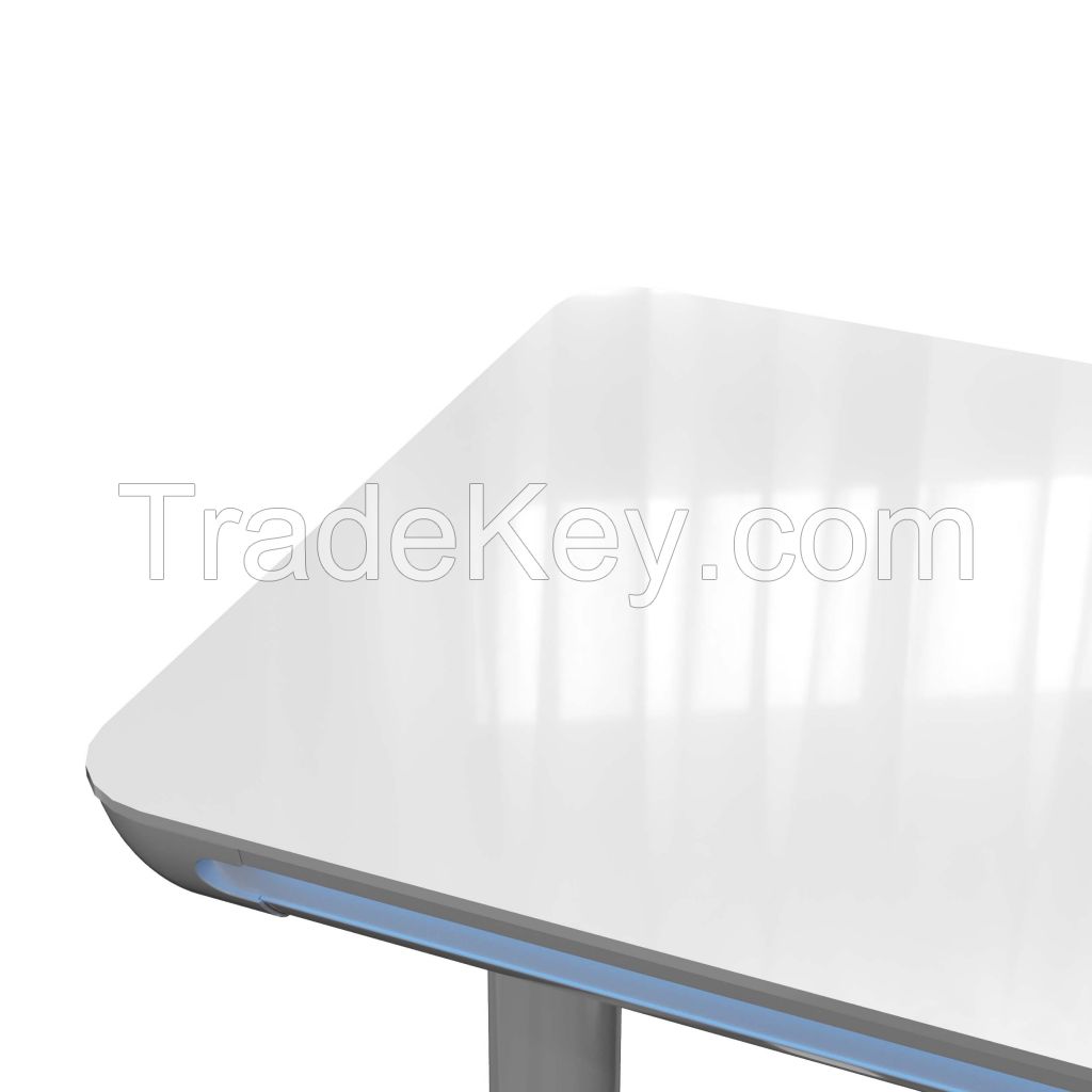 V-mounts Tempered Glass Electric Adjustable Desk with LED Light
