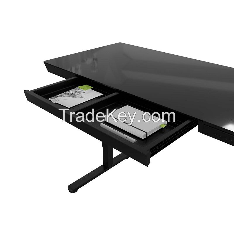 V-mounts NEW Design Tempered Glass Electric Adjustable Desk