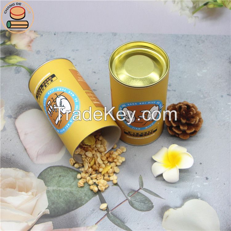 Round Cylinder Kraft Paper Tube Packaging with Metal Lid Wholesale Supplier