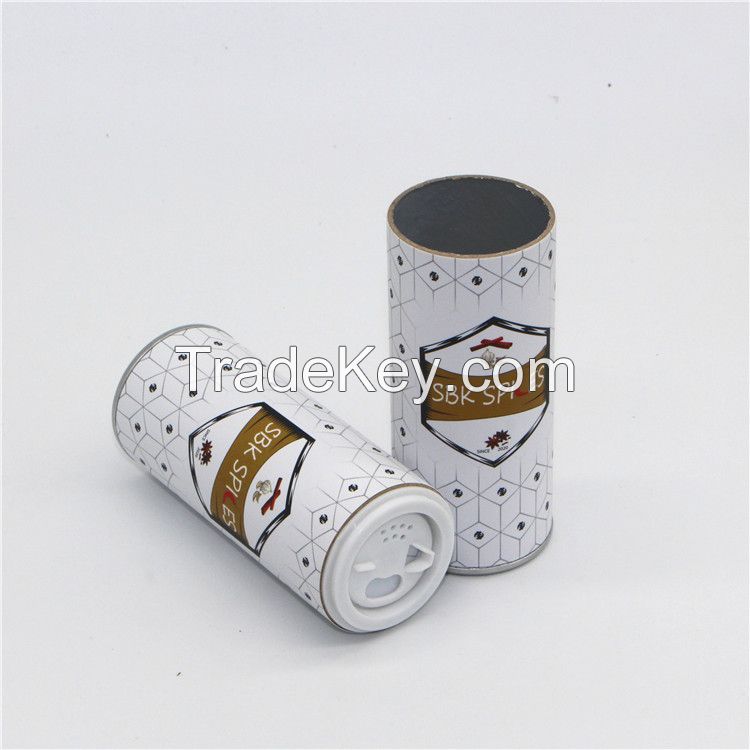 Cylinder Spice Salt Package Cardboard Paper Shaker Tube Kraft Paper Tube for Powder Food Kitchen Spice Bottle Package