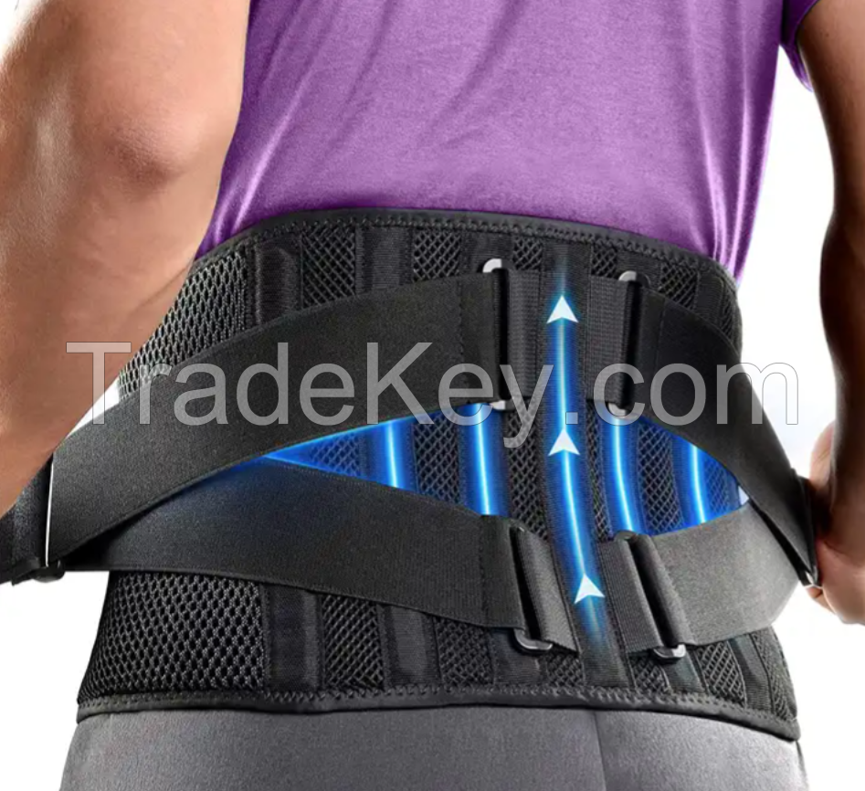 Customizable Air Mesh Back Brace for Men Women Lower Back Pain Relief Stays Adjustable Belt for Work Anti-skid back support