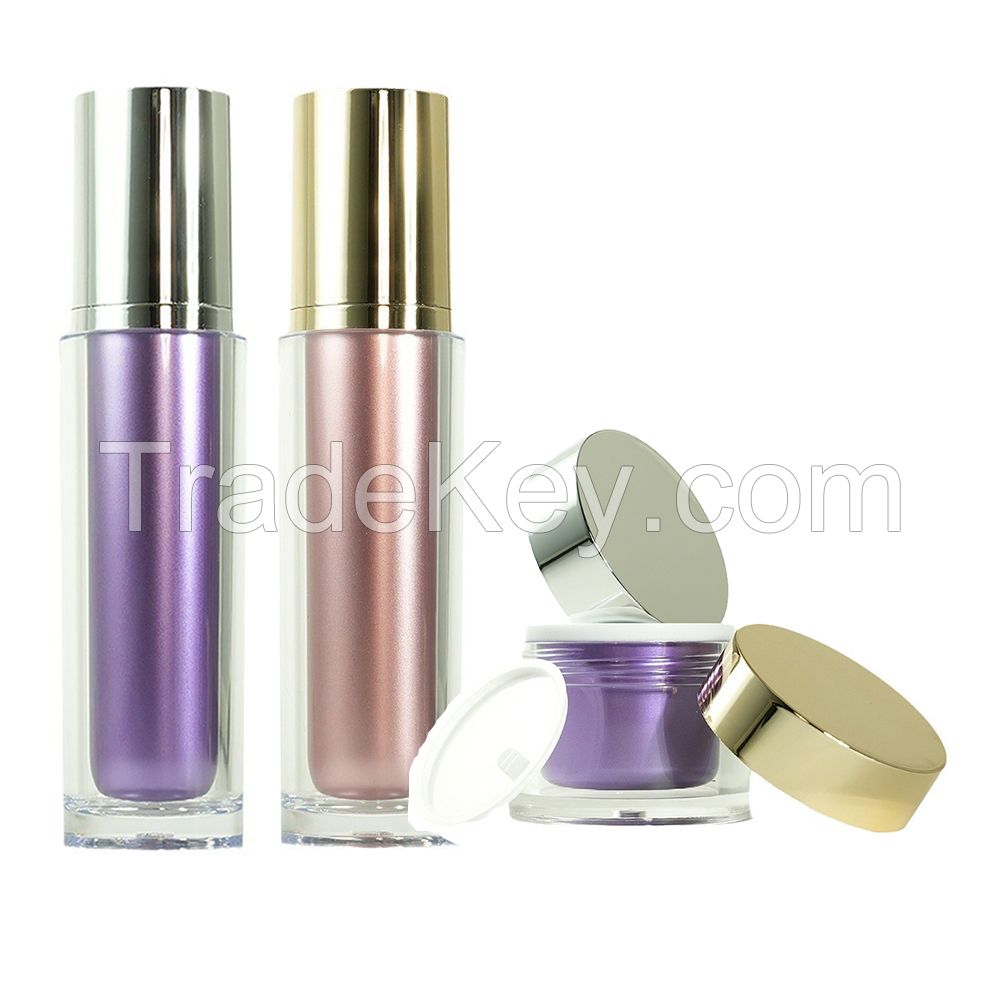 Acrylic Jar and Lotion Packaging Set in PP plastic for Cosmetics