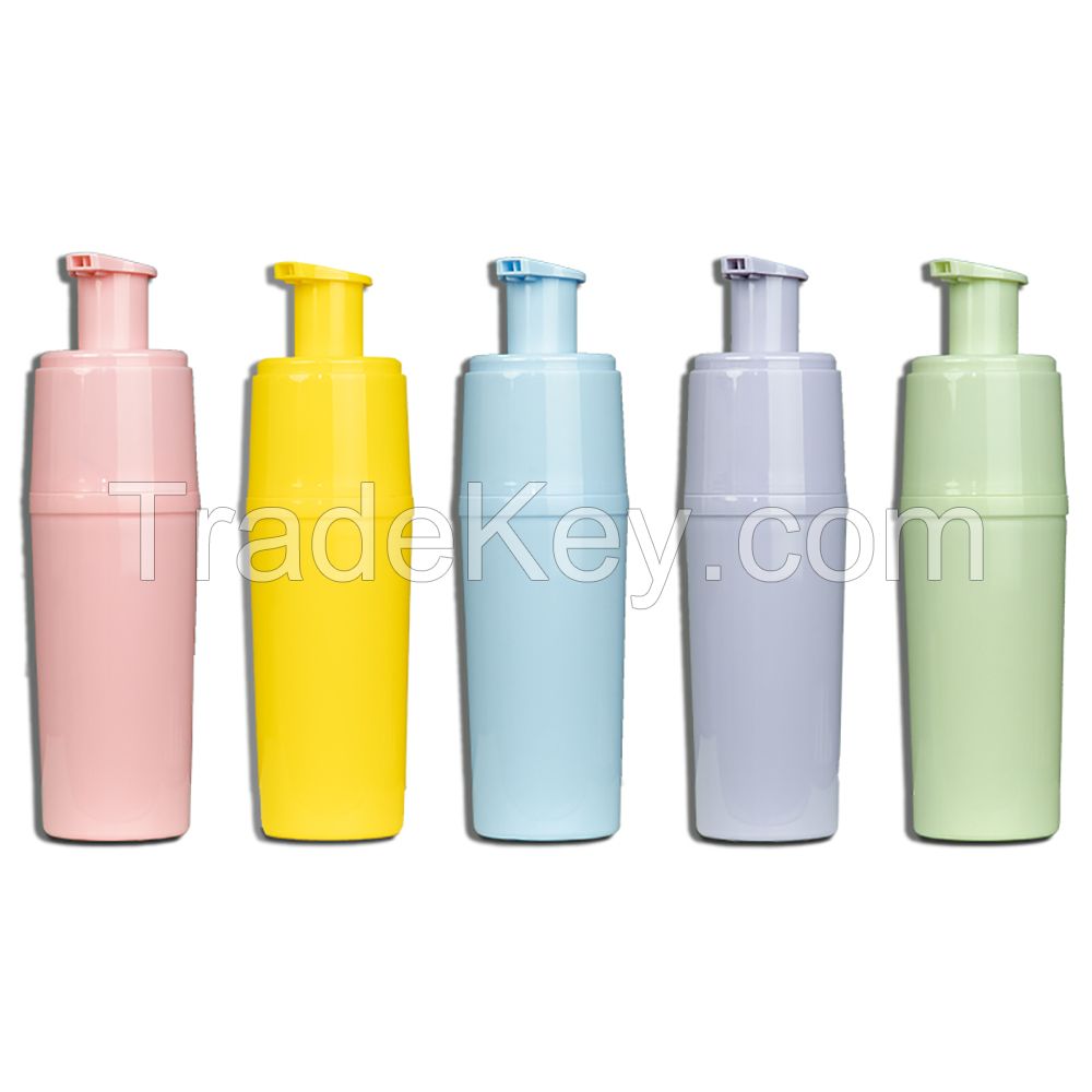 Wholesale cosmetic new Salon 2 in 1 hair color dye bottle shampoo squeeze pump Plastic bottle cream packaging