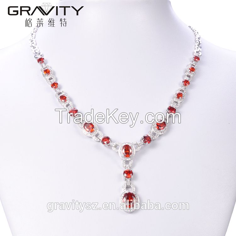 Gravity Custom luxury style cz zirconia imitation silver jewelry set