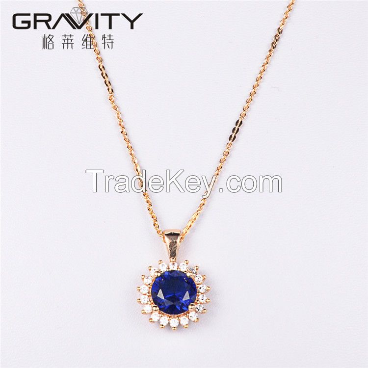 TZXG0087 Gravity fashion Dubai Unique Elegant Blue Stone 18K Gold Body Jewelry Set Factory Direct Price For Ladies Jewelry set