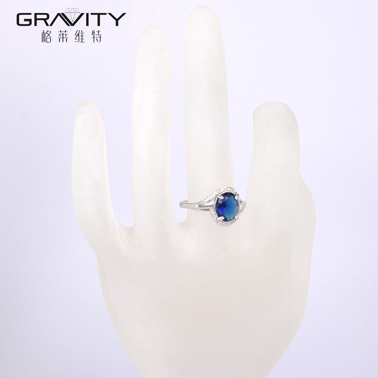 fashionable women silvery premier jewelry cheap wedding blue diamond cubic zirconia rings