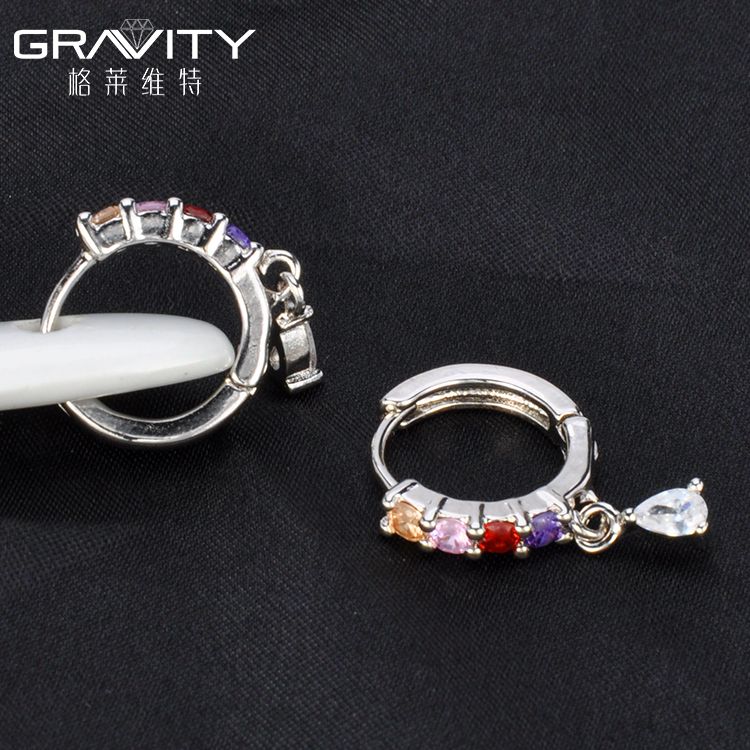 ESQS0012 Gravity Latest design 925 sterling silver/Platinum made with zircon