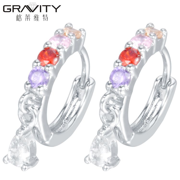 ESQS0012 Gravity Latest design 925 sterling silver/Platinum made with zircon