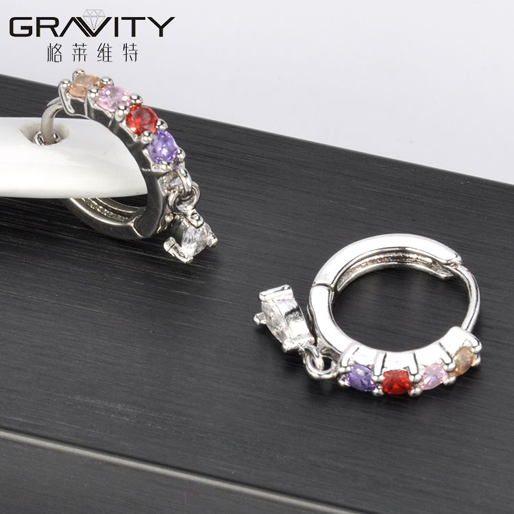 wholesale crystal women handmade sterling silver hoop wedding earring jewelry