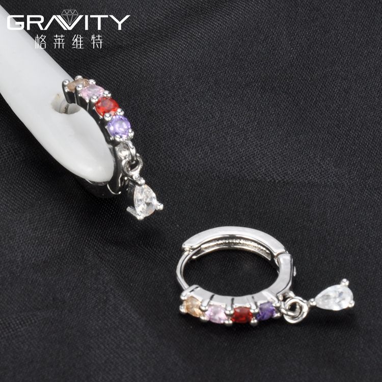 wholesale crystal women handmade sterling silver hoop wedding earring jewelry