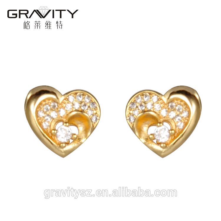 New product 2017 women jewelry 18k small gold plated earring