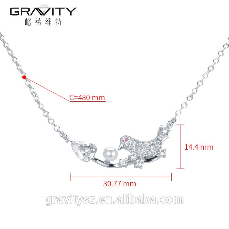 Shenzhen Factory Wholesale Custom Animal shaped Silver Necklace Jewelry For Ladies