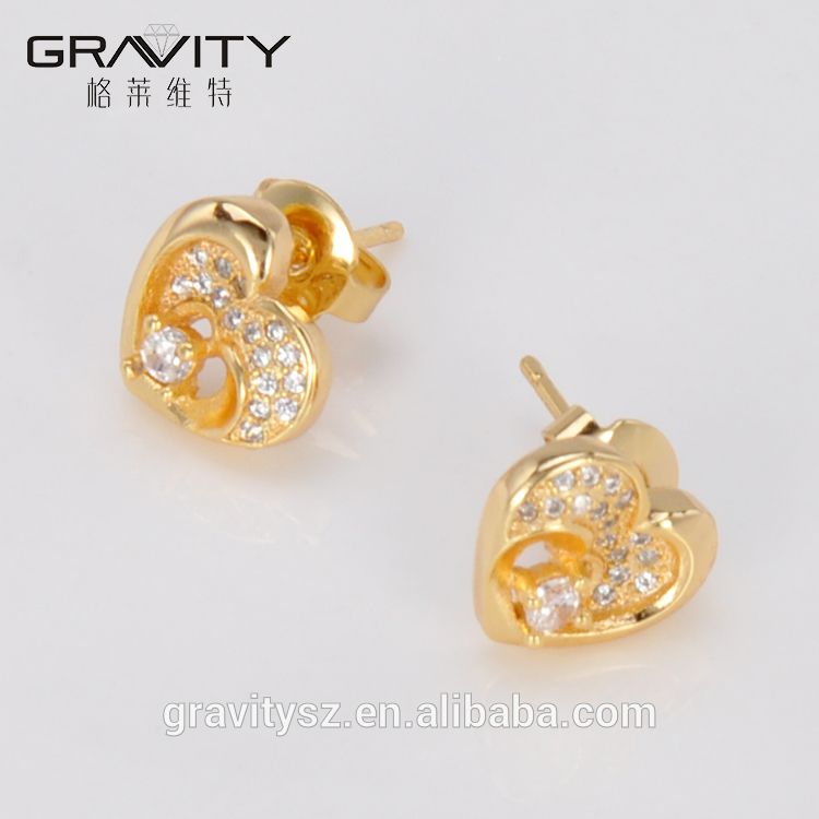 New product 2017 women jewelry 18k small gold plated earring