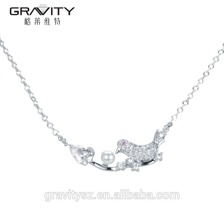 Shenzhen Factory Wholesale Custom Animal shaped Silver Necklace Jewelry For Ladies