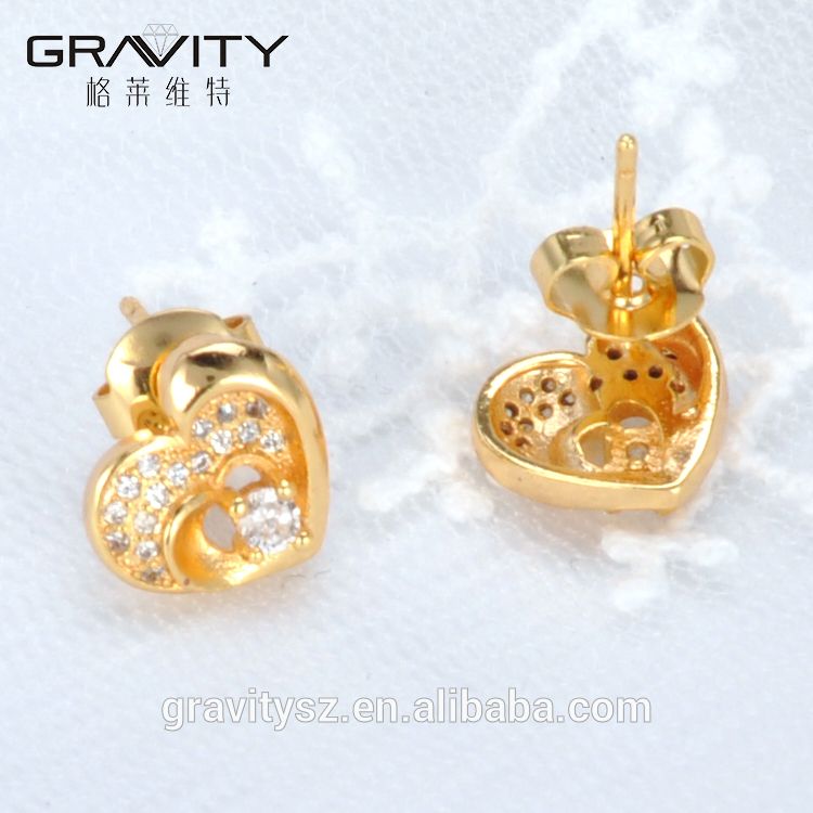 New product 2017 women jewelry 18k small gold plated earring
