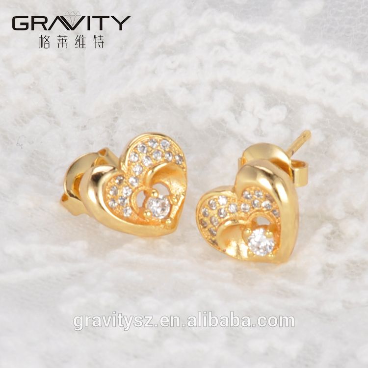 New product 2017 women jewelry 18k small gold plated earring
