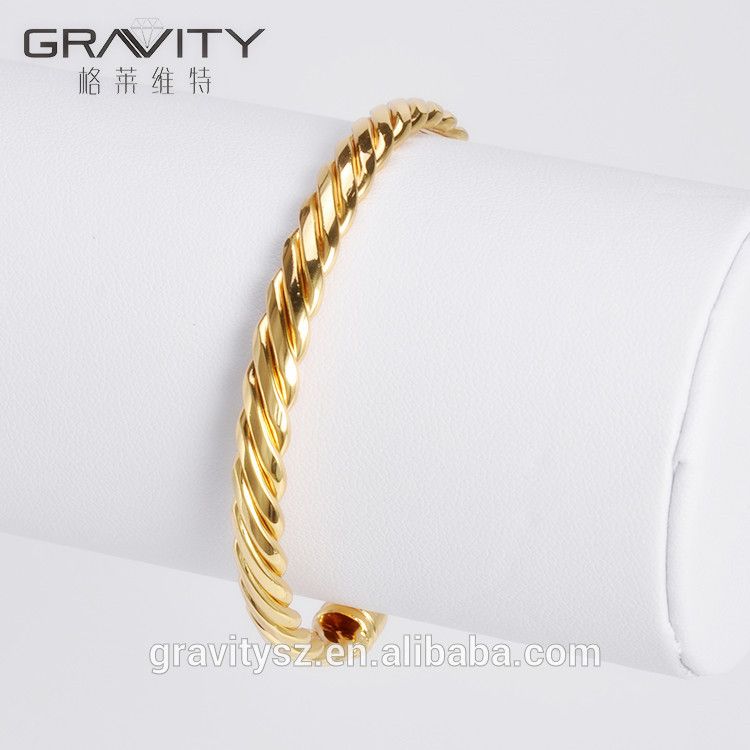 SHZH-103 Gravity jewelry wholesale custom fashion thin plating gold jewellery dubai bangle