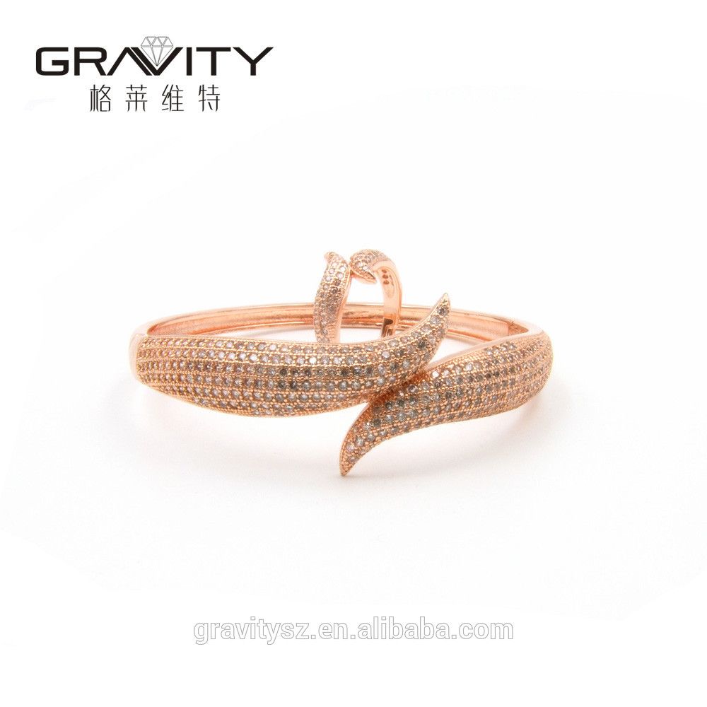 Custom design high quality 14k gold color bangle for women jewelry