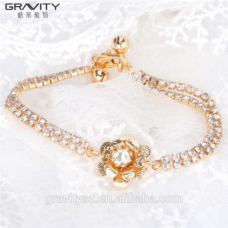 fashionable custom gemstone gold bracelet jewelry for girls