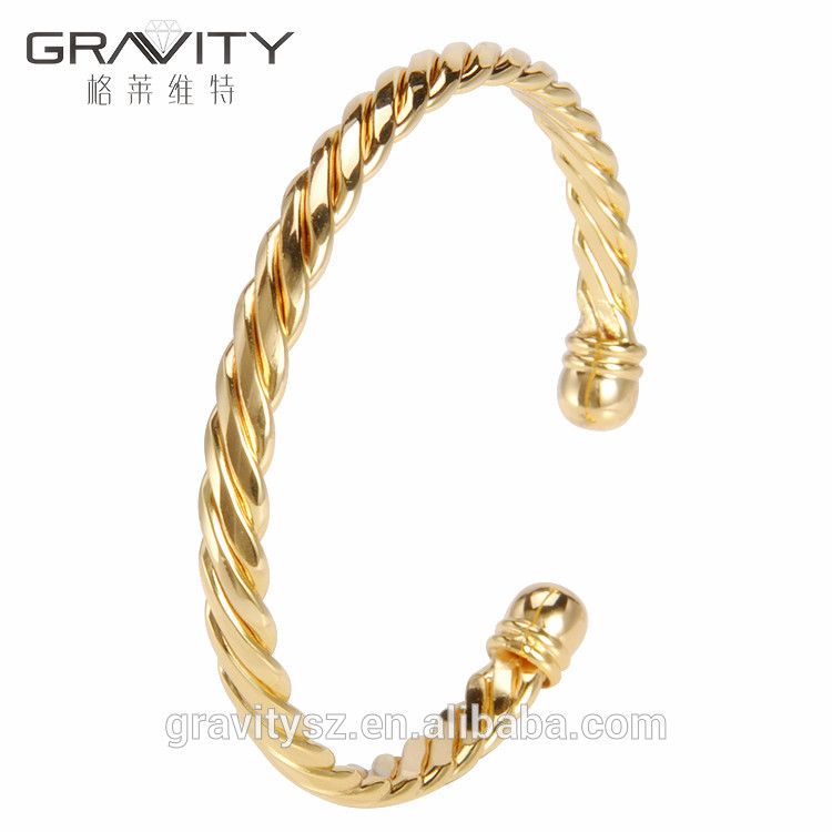 SHZH-103 Gravity jewelry wholesale custom fashion thin plating gold jewellery dubai bangle
