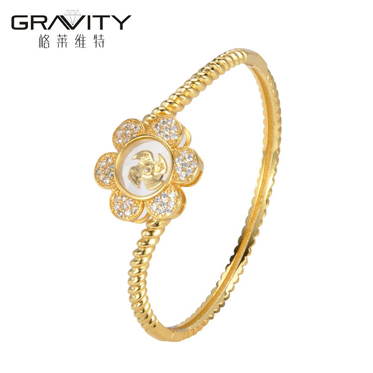 24 carat beautiful  wedding dubai gold engagement bangle gold design for girls
