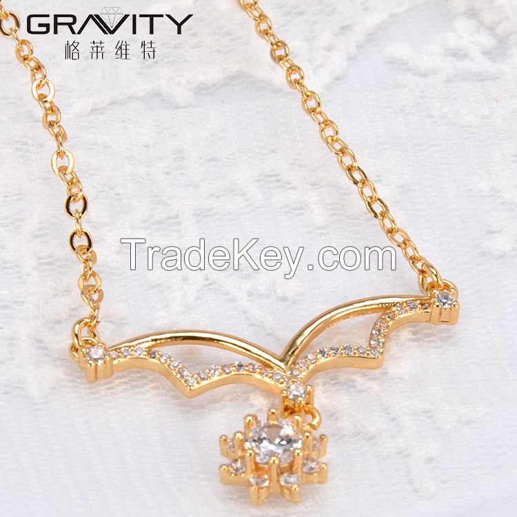 Gravity wholesales latest design saudi  women's 18k/24k long chain gold necklace