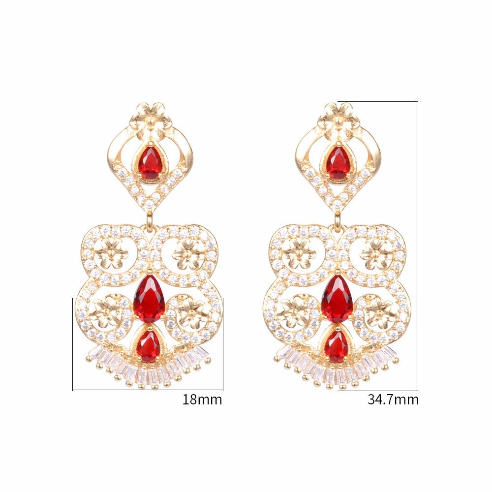 latest artificial gold filled jewellery big long chain kashmiri indian style cubic zirconia drop new designs gold jhumka earring